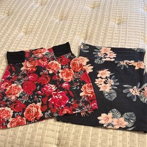 Floral Print Women's Skirt Set